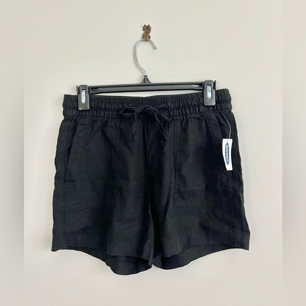 NWT Old Navy Black Linen Shorts